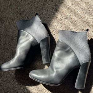 Vince leather and wool booties